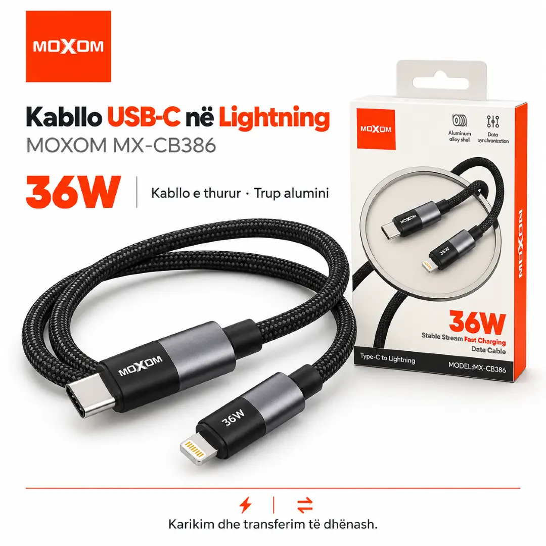 moxom kabllo usb-c to lightning 36w mx-cb386