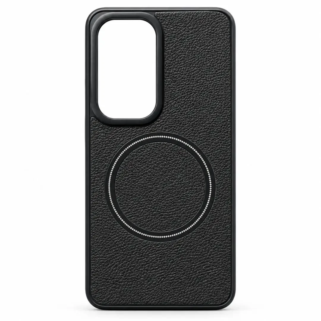 Case S26 Black Leather me MagSafe