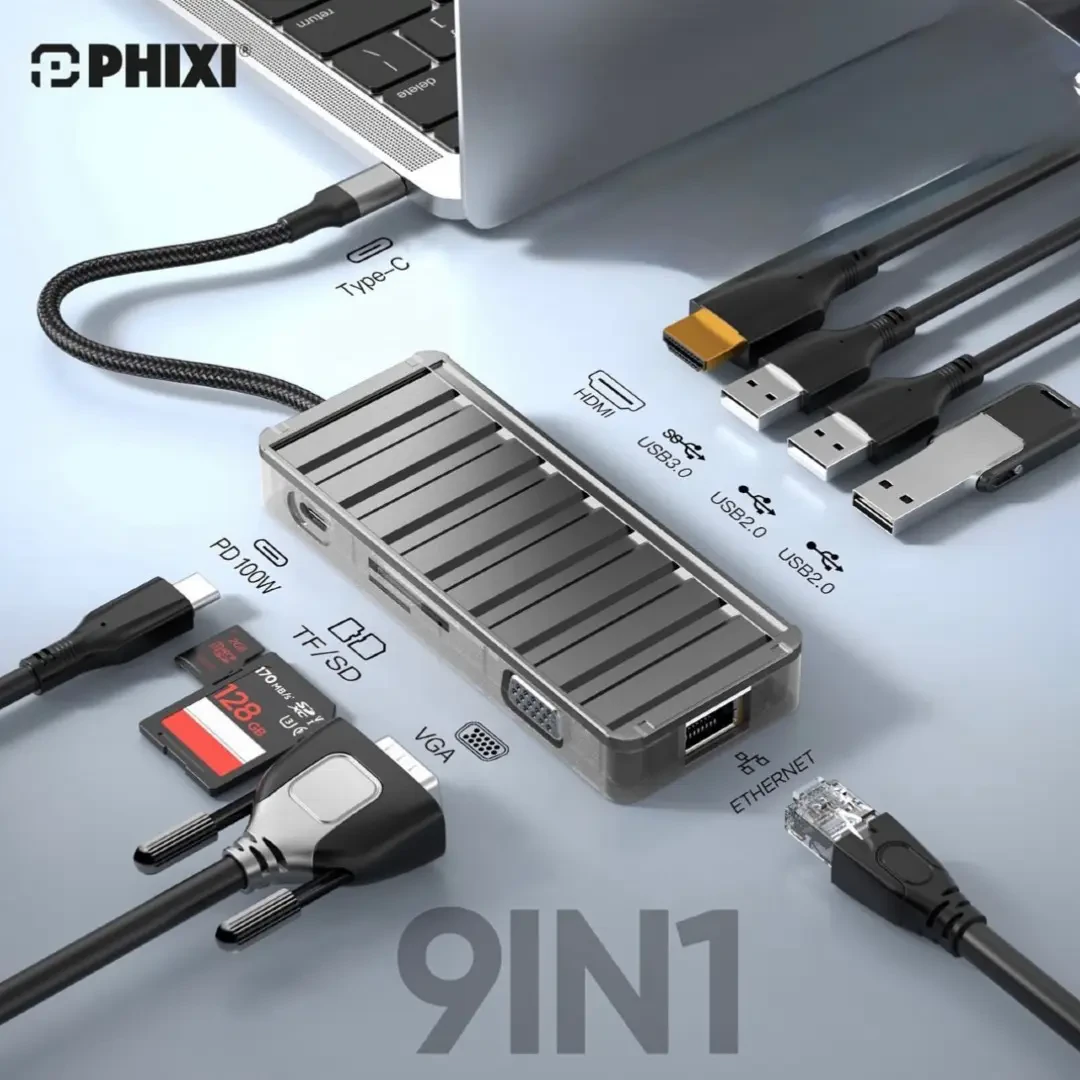 USB-C HUB multifunksional 9 in 1