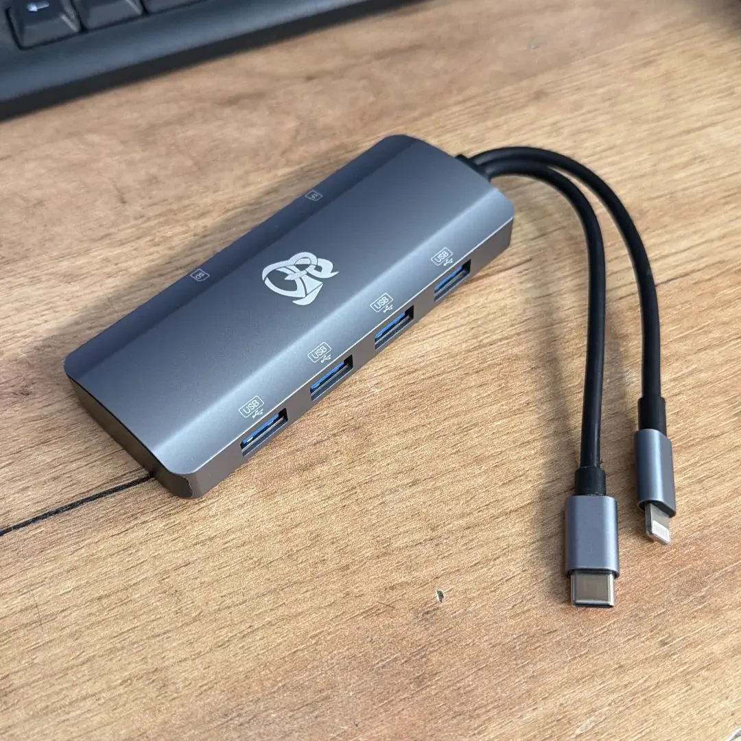 Adapter Multi funksional USB-C + Lightning 6 in 1 NK-3054PRO