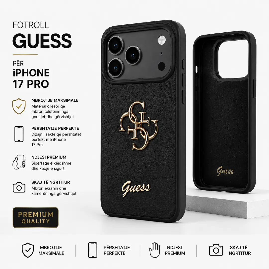 case iphone 17 pro guess black/gold