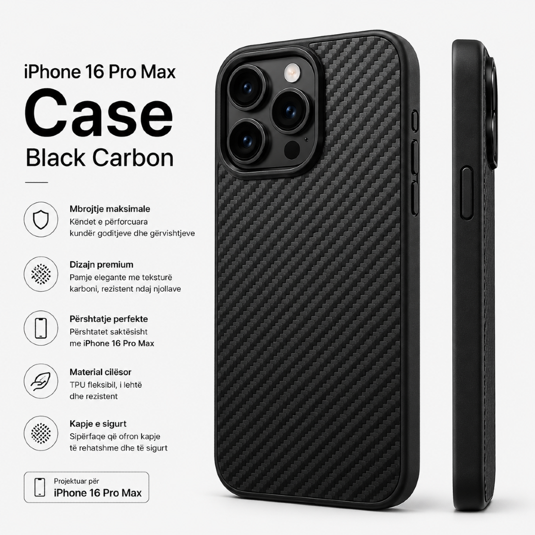Case 16 Pro Max Black Carbon