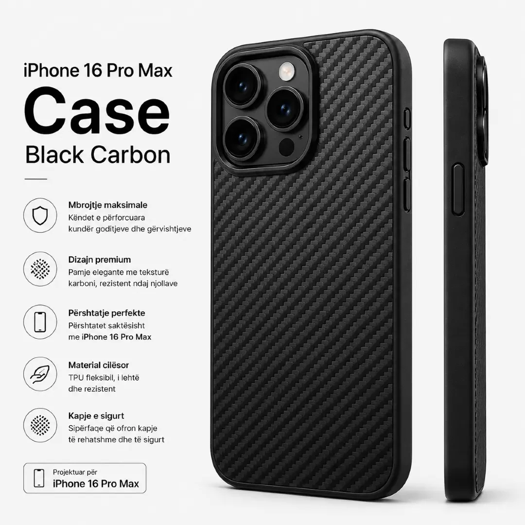 Case 16 Pro Max Black Carbon
