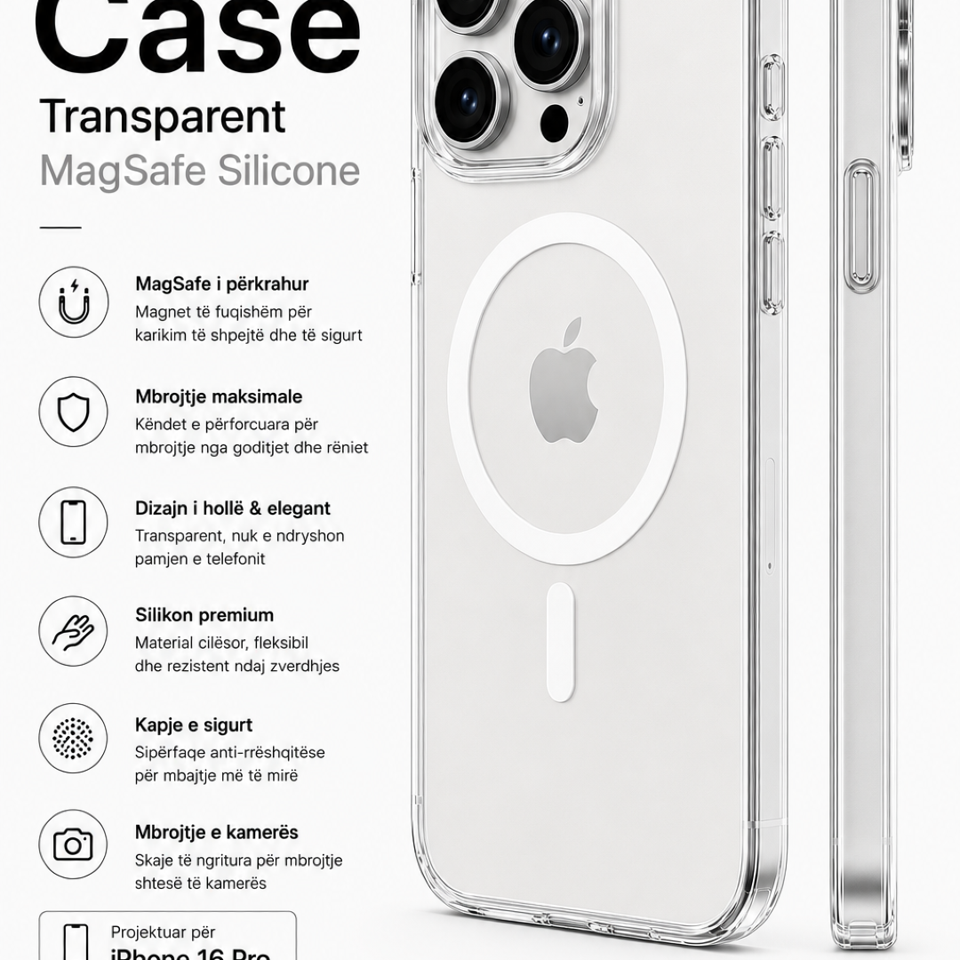case 16 pro transparent magsafe silikon