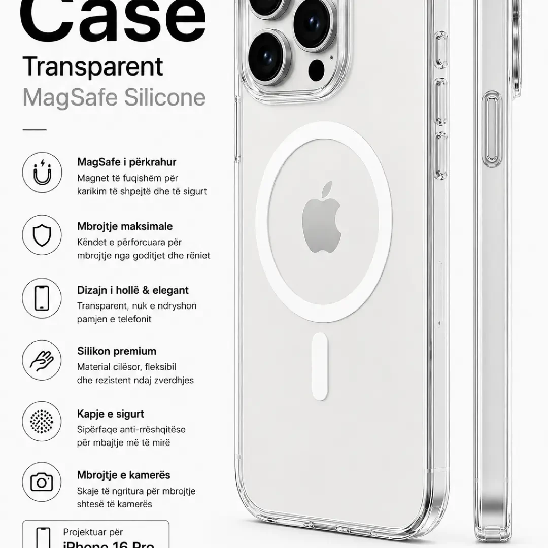 case 16 pro transparent magsafe silikon
