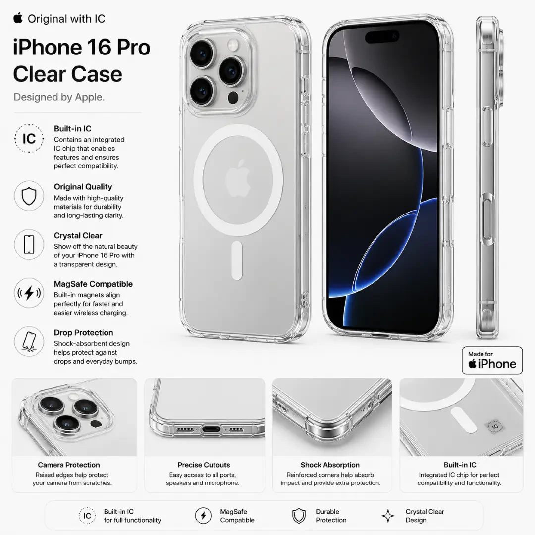 case iPhone 16 pro transparent orginal