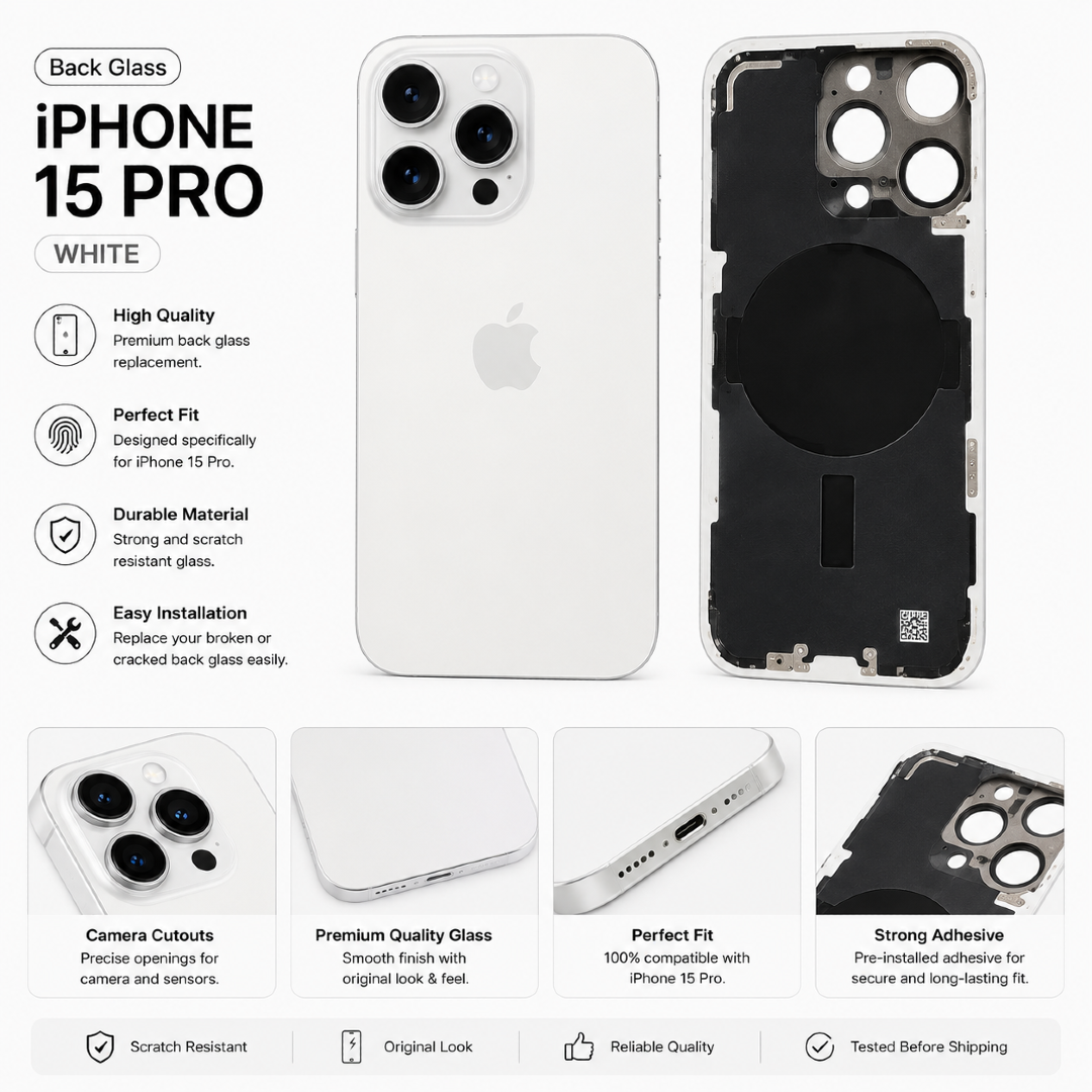 back glass iPhone 15 pro white