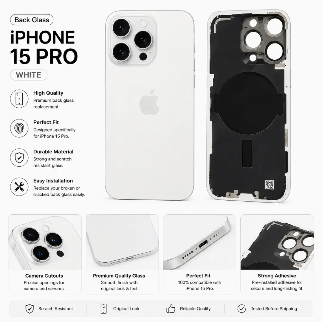 back glass iPhone 15 pro white