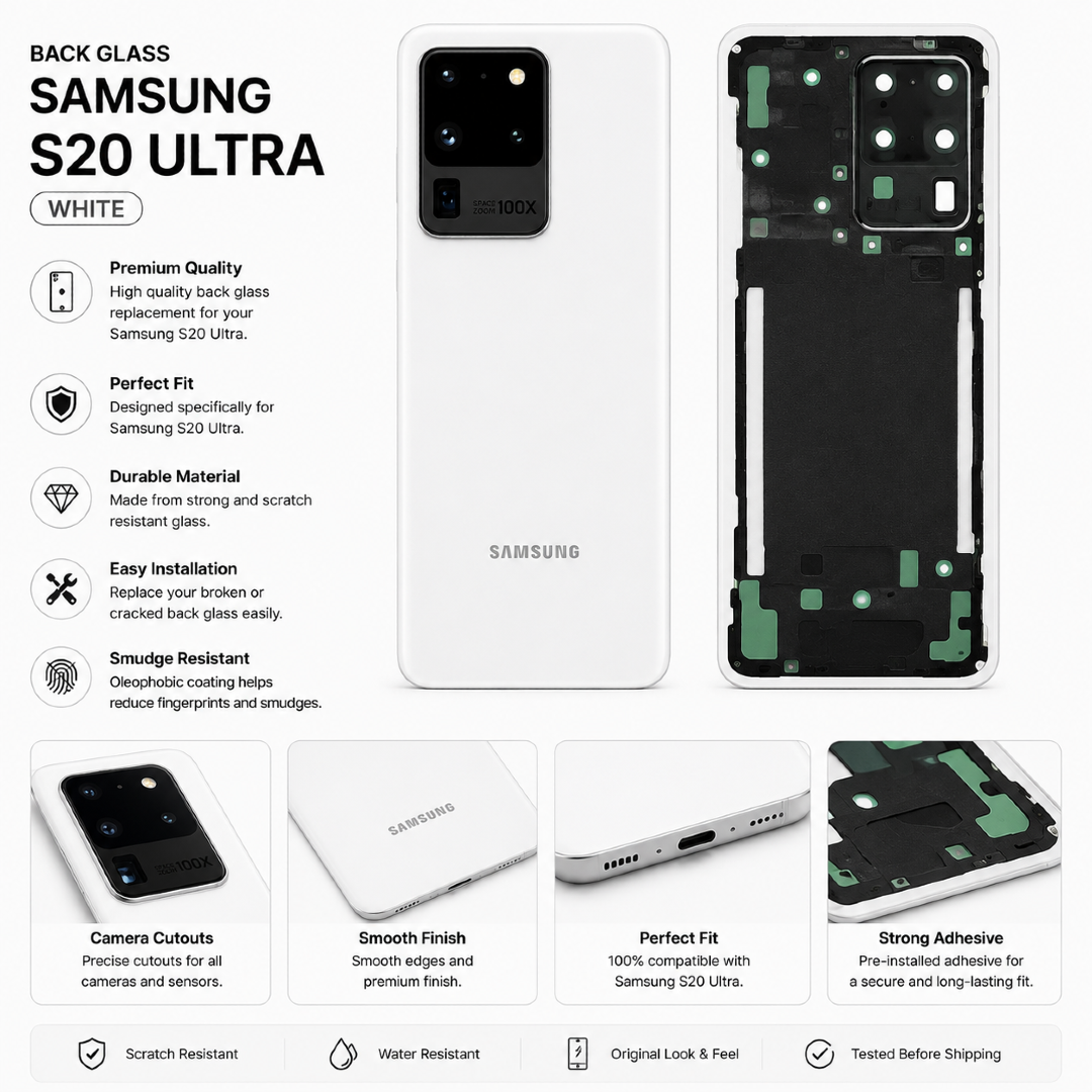 back glass samsung s20 ultra white