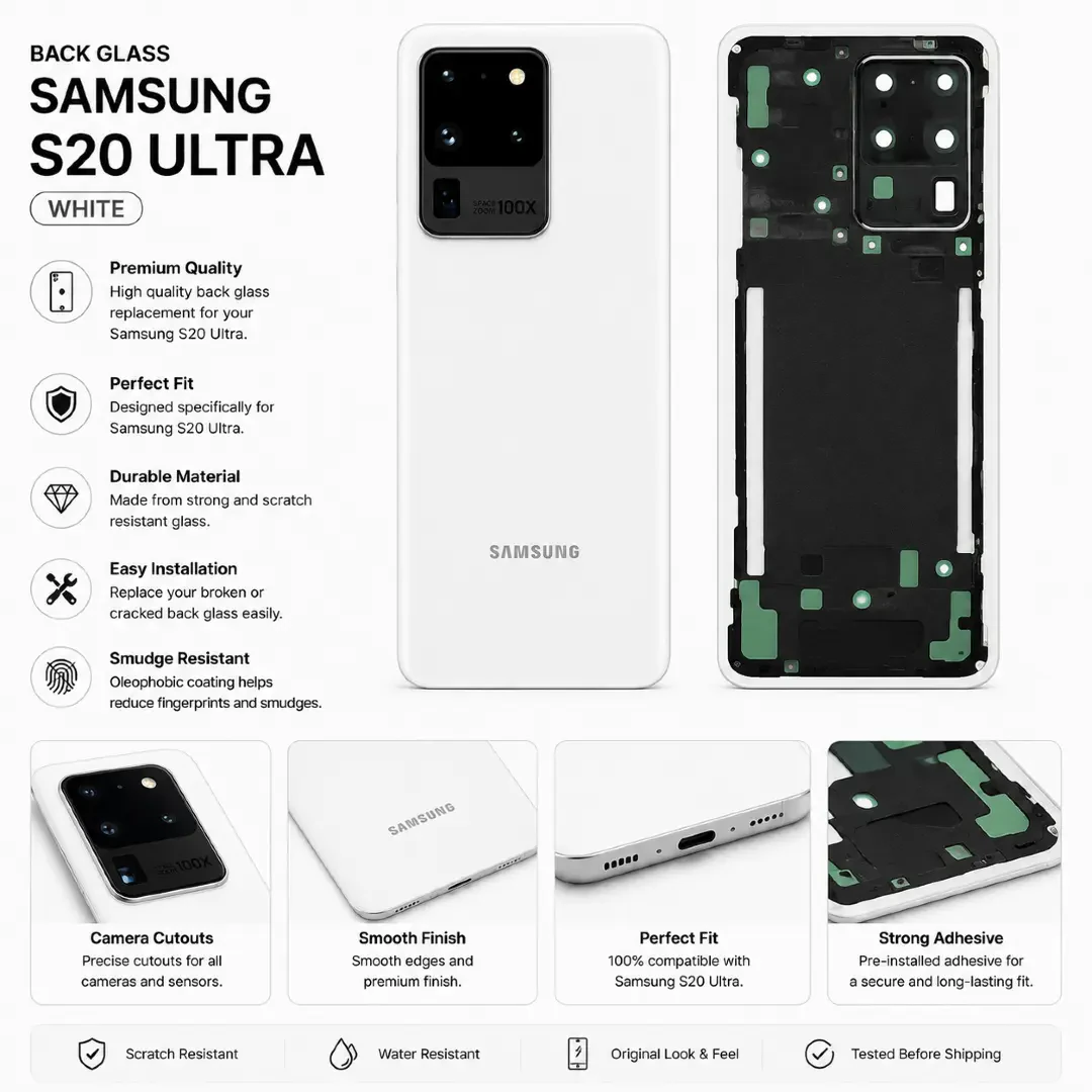back glass samsung s20 ultra white