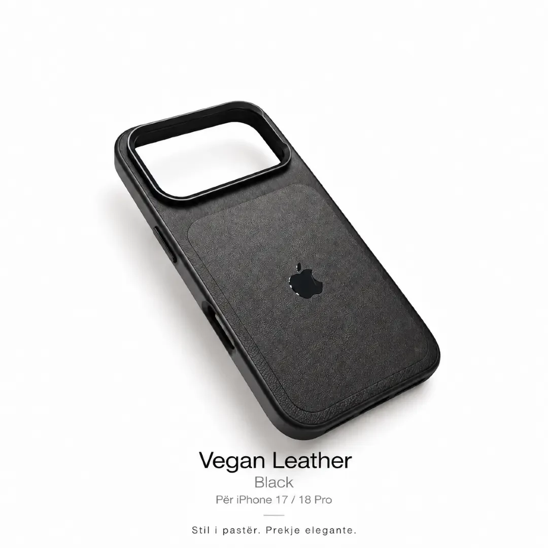 case iPhone 17/18 Pro Vegan Leather Black